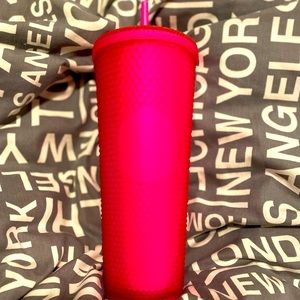 Brand New - 20 Oz Fuschia Pink Studded Tumbler
